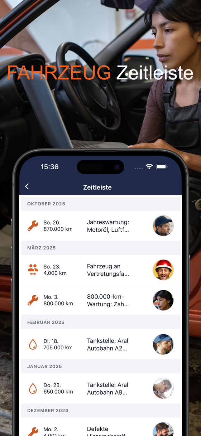 Fahrzeug-Wartungschronik